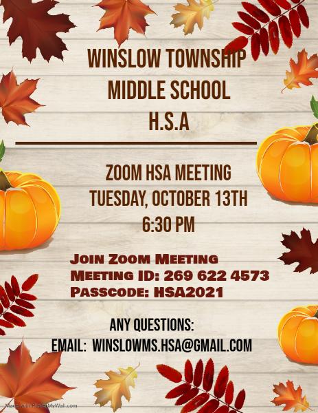 Middle School H.S.A. Meeting